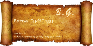 Barna Gyöngy névjegykártya